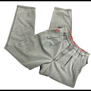 Vtg Bugle Boy Gray Pleated High Waist Relaxed Pant